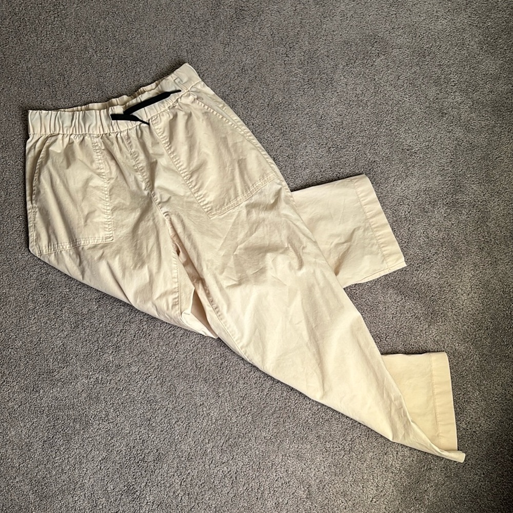 Light Khaki Loose Tie Waist Pants